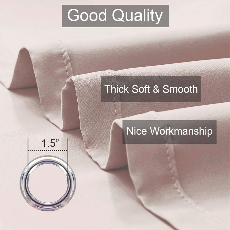 LA PALMA Thermal Insulated Blackout Darkening Grommet Living Room Curtains Window Drapes for Bedroom Pack of 2 Panels - Image 5